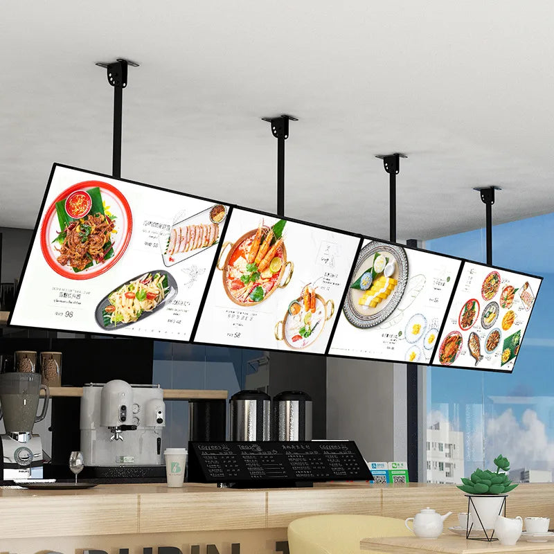 Snap Frame Advertising Sign Light Box Billboard Wall Mounted Milk Tea Café Shop Menu Display LED Order Price List