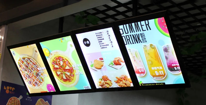 Ultra-thin Snap Frame LED Light Box, LED Menu Board, LED Advertising Poster Display Screen, Fast Food Restaurant Decorative Sign
