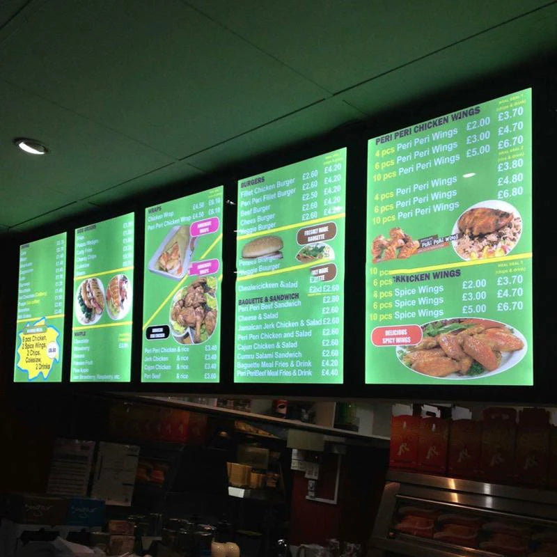 Ultra Slim Snap Frame LED Light Box Illuminated Poster Display LED Menu Board Advertising Screen For Restaurant Wall Billboards