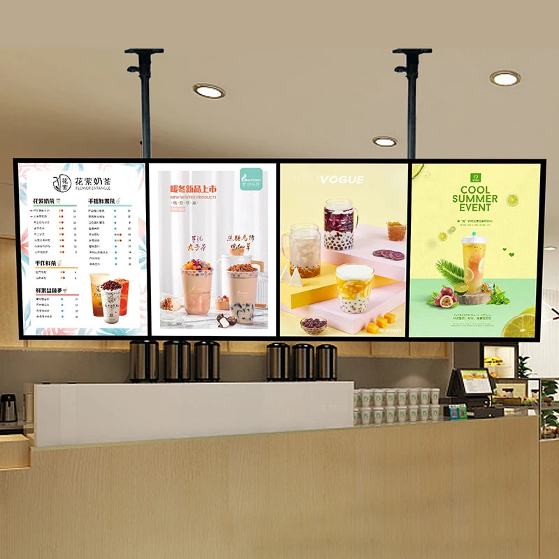 Ultra-thin Snap Frame LED Light Box, LED Menu Board, LED Advertising Poster Display Screen, Fast Food Restaurant Decorative Sign