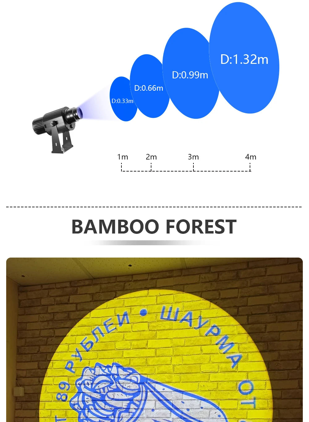 Custom  100Watt Led HD Indoor Door Head Outdoor ip67 Waterproof Rotating Advertising Image Projection Lamp Gobo Logo Projector