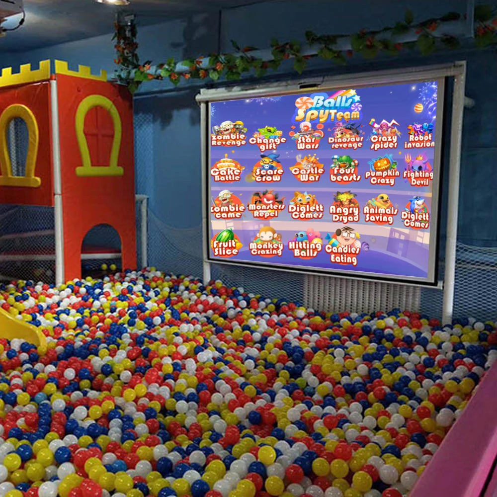 3D Holographic Projector Ball Pool Parent-child Interactive Naughty Castle Playground Rides Level-breaking Game Touch Screen
