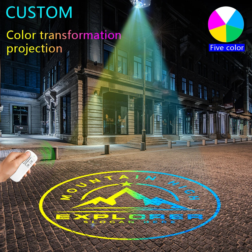 Custom Led HD Color Chang Indoor And Outdoor ip67 Waterproof Rotating Advertising Image Projection Lamp Gobo Logo Projector