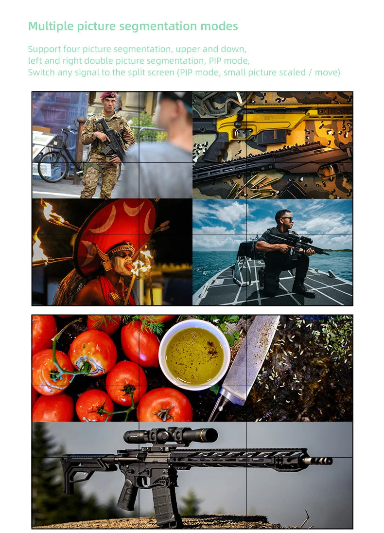 4K@60Hz 5x9 Video Wall Controller 1x1 1x2 1x3 2x2 2x3 3x3 2x4 HDMI TV Splicing Processor with HDMI+DP Port RS232 Remote Control