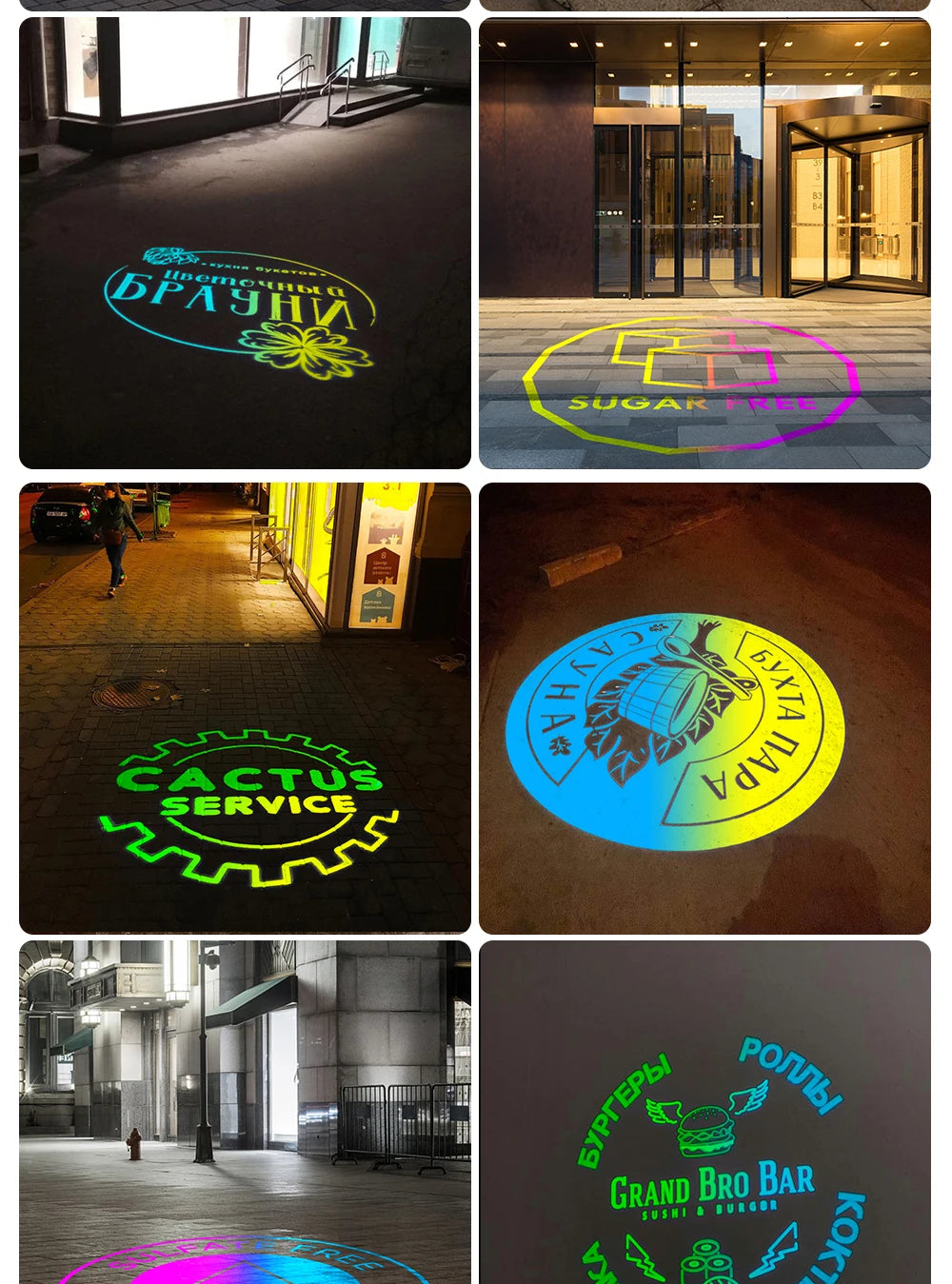 Custom 60W Led HD Color Chang Indoor And Outdoor ip67 Waterproof Rotating Advertising Image Projection Lamp Gobo Logo Projector