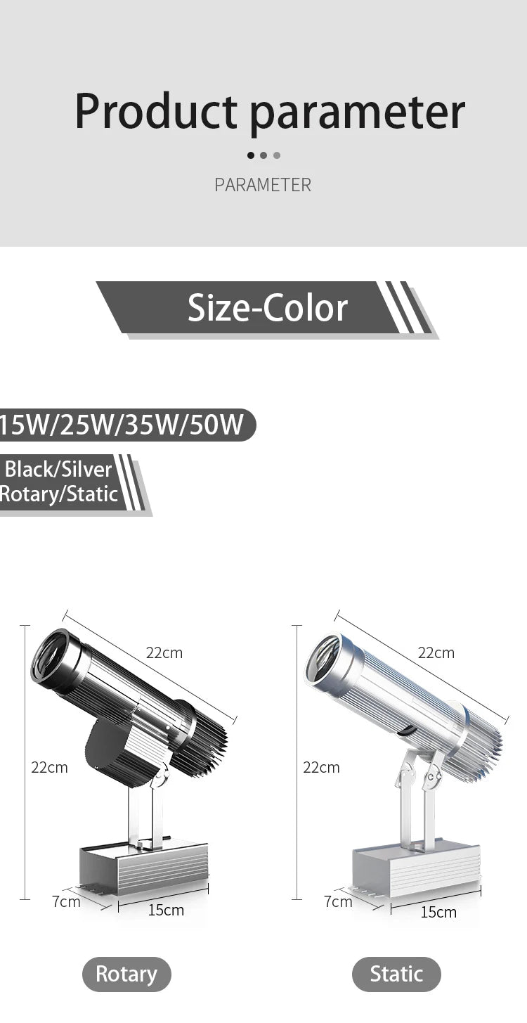 Led Logo Projection Custom Advertising Notice Restaurant Welcome Image Sign Caution  Rotary Led Light Gobo Projector For Outdoor