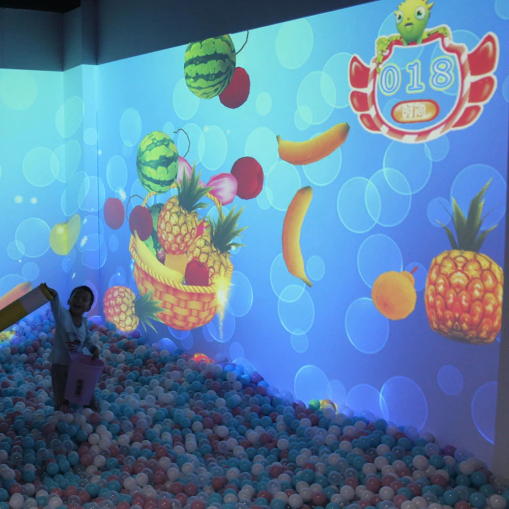 3D Holographic Projector Ball Pool Parent-child Interactive Naughty Castle Playground Rides Level-breaking Game Touch Screen