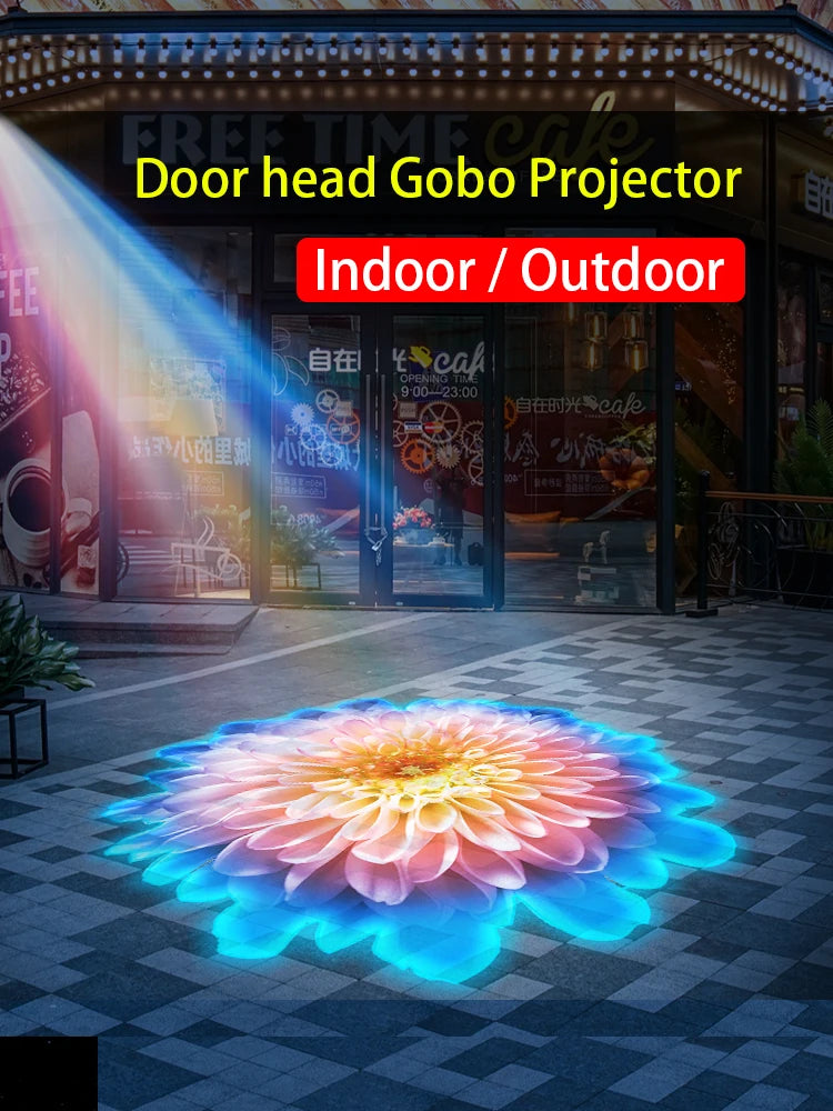 Led Logo Projection Custom Advertising Notice Restaurant Welcome Image Sign Caution  Rotary Led Light Gobo Projector For Outdoor