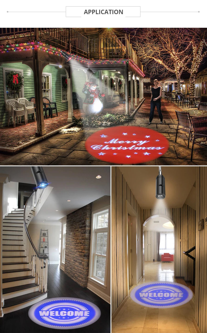 LED Advertising lamp Welcome Logo Projector lamp LED Spotlight E27 Bar Hotel Door Night Led Lamp E27