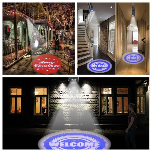 LED Advertising lamp Welcome Logo Projector lamp LED Spotlight E27 Bar Hotel Door Night Led Lamp E27