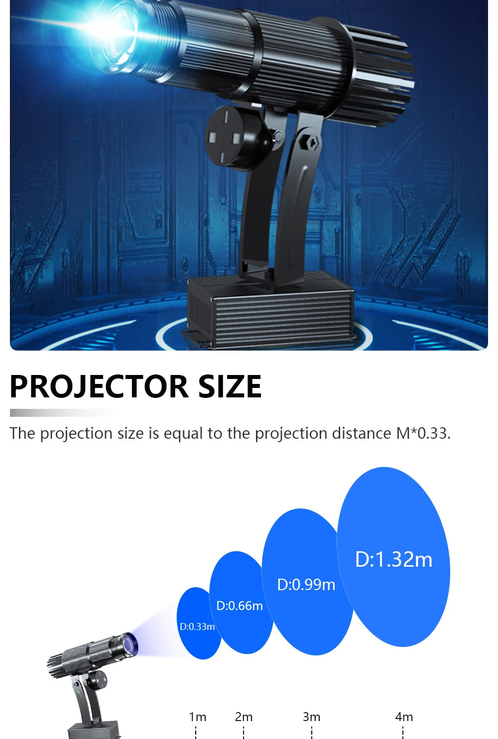 Custom  Led HD Indoor Door Head  Rotating Advertising Image Projection Lamp Gobo Logo Projector