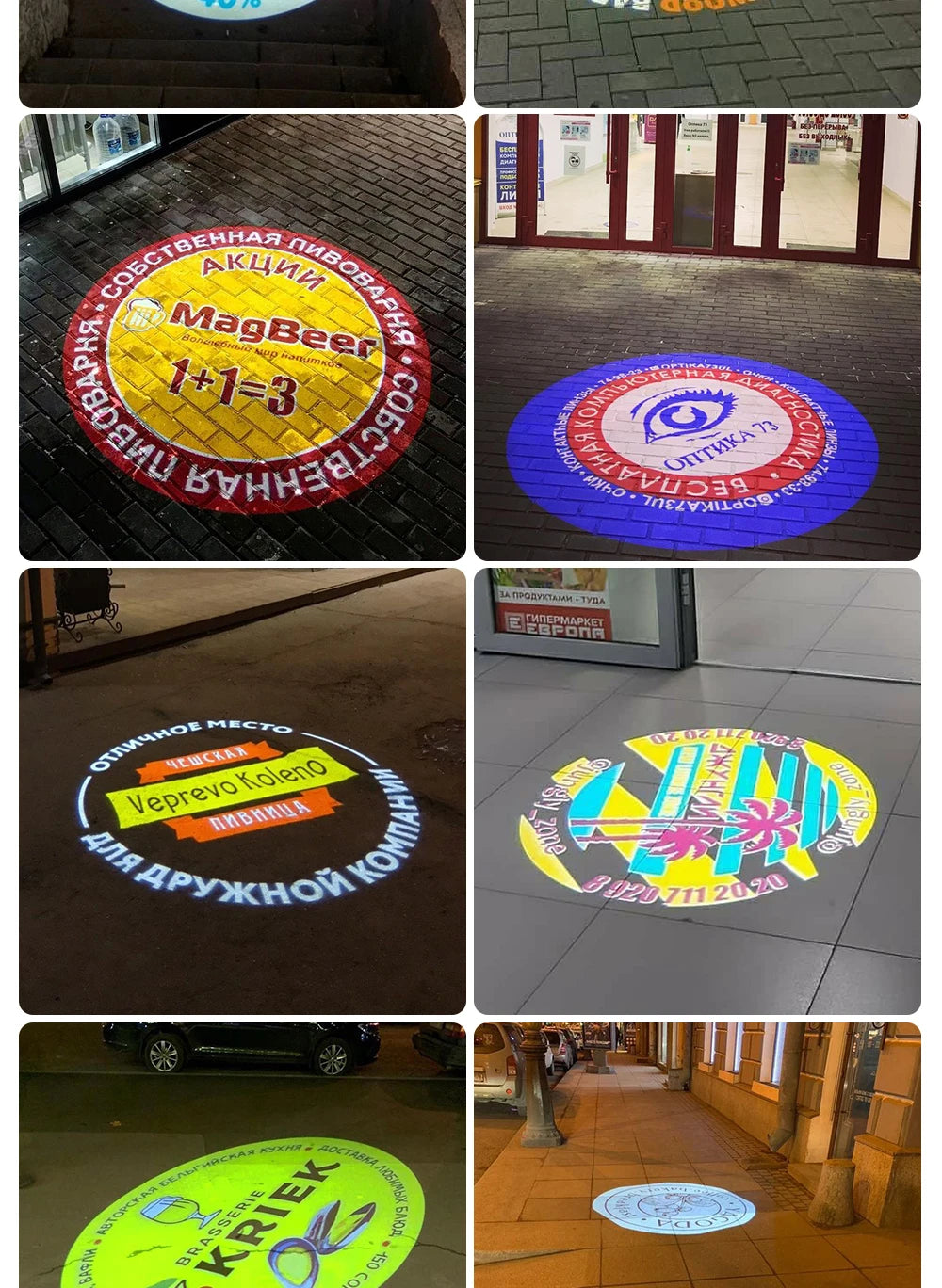 Custom  100Watt Led HD Indoor Door Head Outdoor ip67 Waterproof Rotating Advertising Image Projection Lamp Gobo Logo Projector