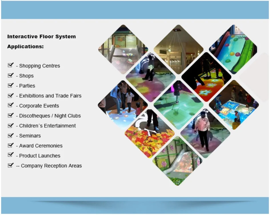 Immersive Games 3D Interactive Floor Projection System Software 28 Different High Resolution Effects Waterproof For Kids Play