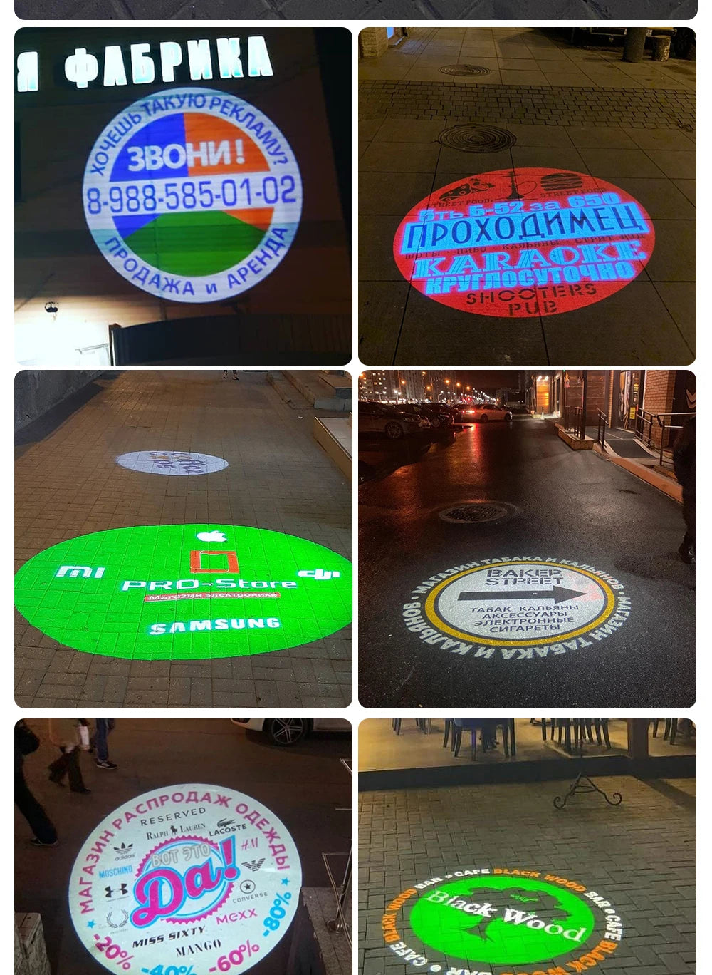 Custom  100Watt Led HD Indoor Door Head Outdoor ip67 Waterproof Rotating Advertising Image Projection Lamp Gobo Logo Projector