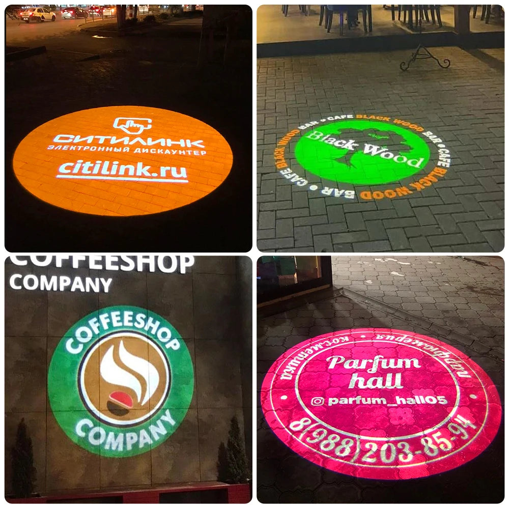 Custom  100Watt Led HD Indoor Door Head Outdoor ip67 Waterproof Rotating Advertising Image Projection Lamp Gobo Logo Projector