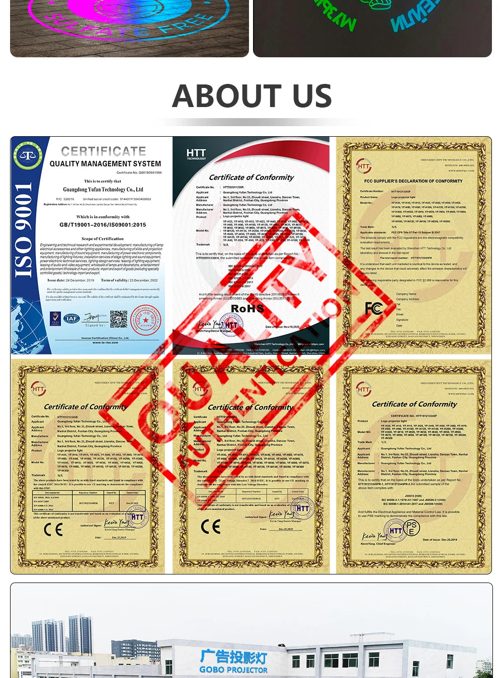 Custom 60W Led HD Color Chang Indoor And Outdoor ip67 Waterproof Rotating Advertising Image Projection Lamp Gobo Logo Projector