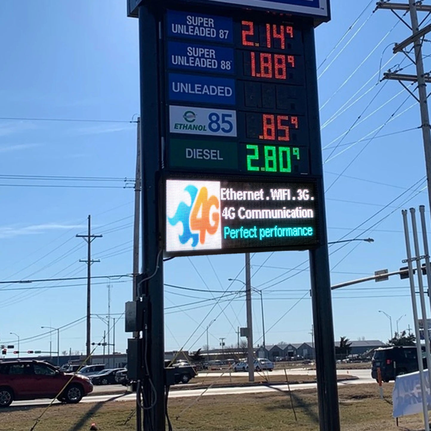 Doubled Sided 136CM P10 Outdoor RGB Full Color LED Display Panel Programmable Scrolling LED Sign Support Video LED Billboard