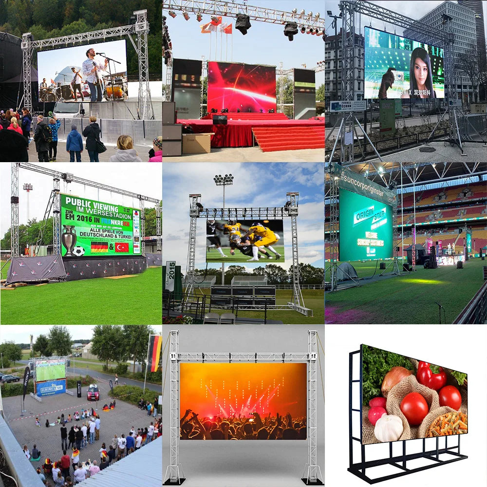 P4 Outdoor Waterproof LED Video Wall 512x512mm Die Casting Aluminum Panel 128x128 Pixels LED Display Rental