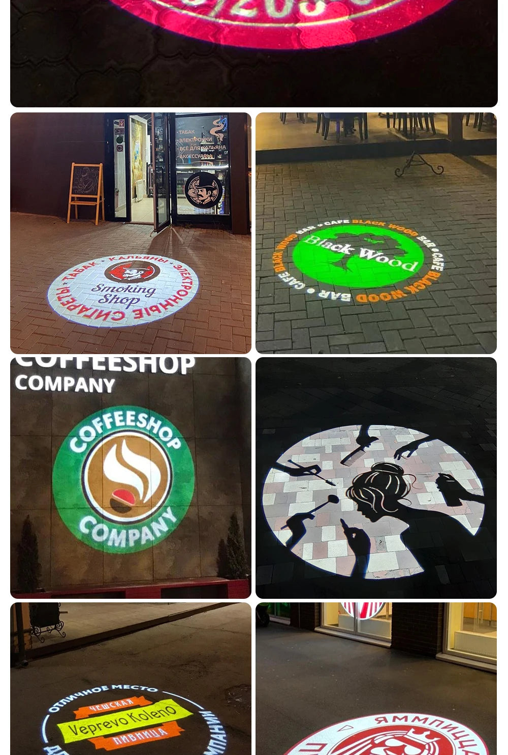 Custom  Led HD Indoor Door Head  Rotating Advertising Image Projection Lamp Gobo Logo Projector