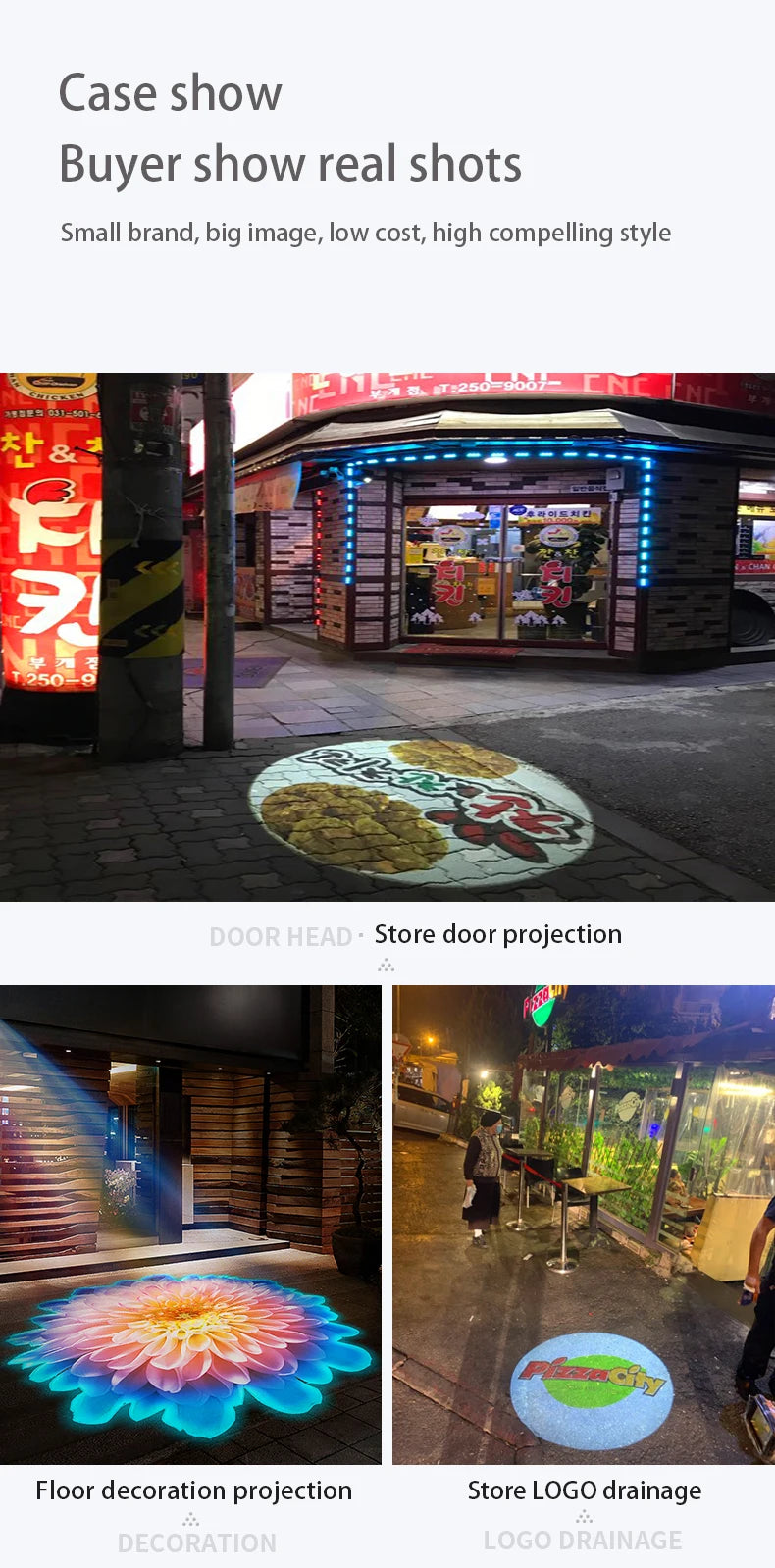 Waterproof Outdoor Gobo Projection Lamp Customized Advertising Image Led Door Head Static Logo Projector