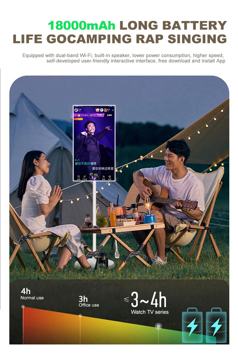 Free Shipping 22 Inch Screen Floor Stand Tablet Android 12 Slim Touch Display Large Battery Inbuilt Rotatable Movable Smart TV