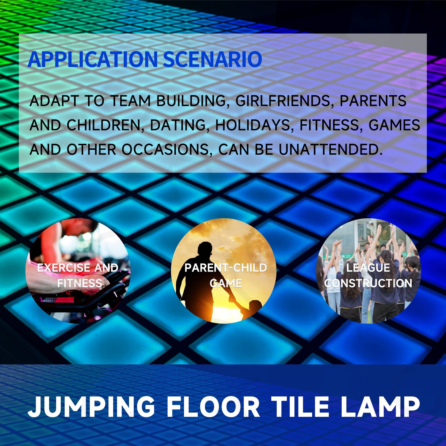 Activategames Floor Tile Light Avoiding Red Light Activating Healthy Sports Large-scale Somatosensory Game   lamp movement