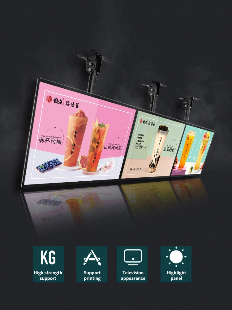 LED Slim Snap Frame Light Box Illuminated Poster Display LED Backlit Menu Board For Restaurant Cafe Shops Wall Mounted Billboard