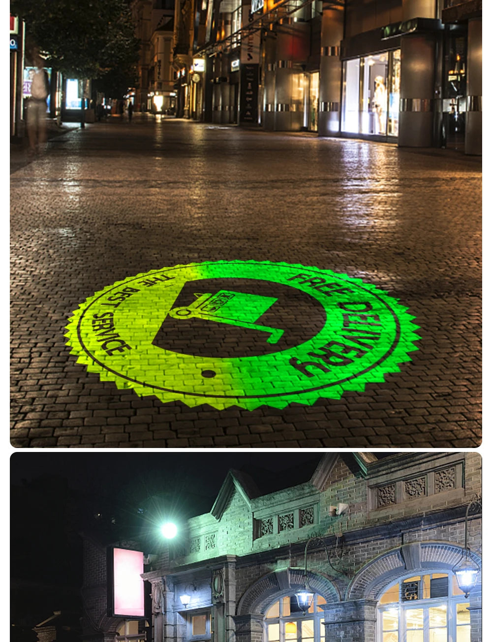 Custom Led HD Color Chang Indoor And Outdoor ip67 Waterproof Rotating Advertising Image Projection Lamp Gobo Logo Projector