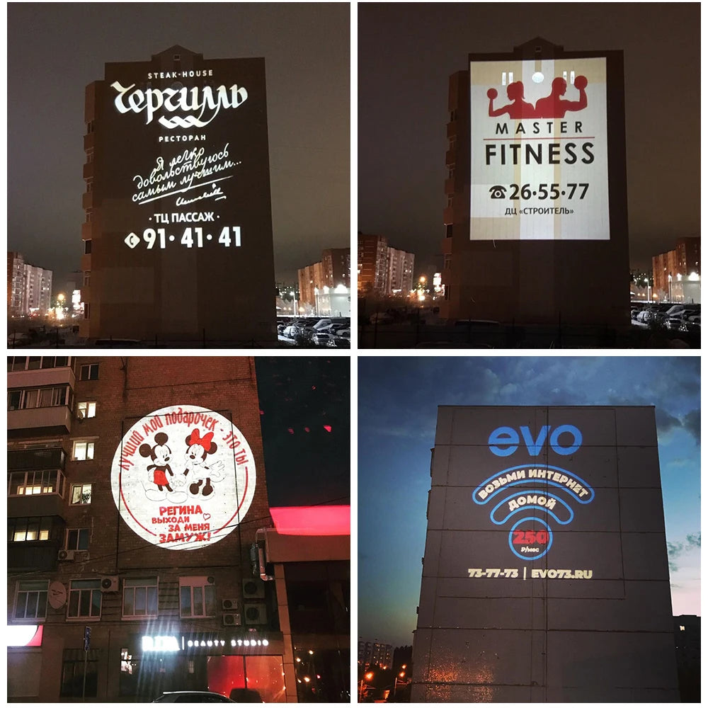 150W200W Led Ip65 Gobo Projector Light Outdoor Customized Logo Floor Projection Lamp Rotating CE Certification Source Factory