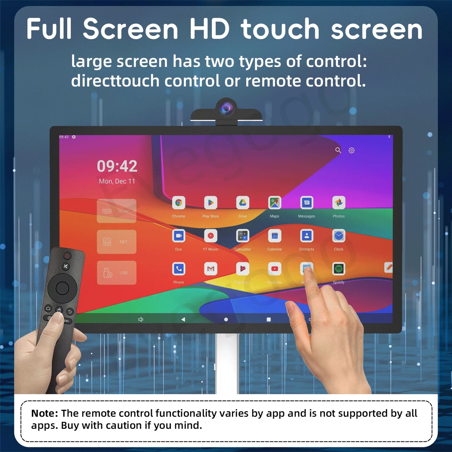 Portable TV Touch Screen 27in 32in Professional Stand Smart Display Tablet with Wheels Large Battery for Home Business