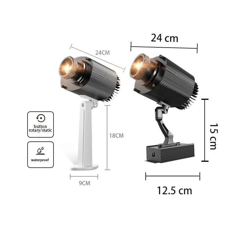 50W100W Outdoor Waterproof Gobo Projector Rotation Image Custom Hd Advertising Led Logo Projector Light