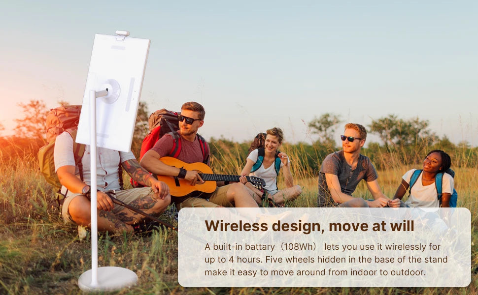 Mobile TV 32 inch Floor Standing Intelligent Touch Screen Android System/Home/8+128GB/AI Voice Remote Control Office use