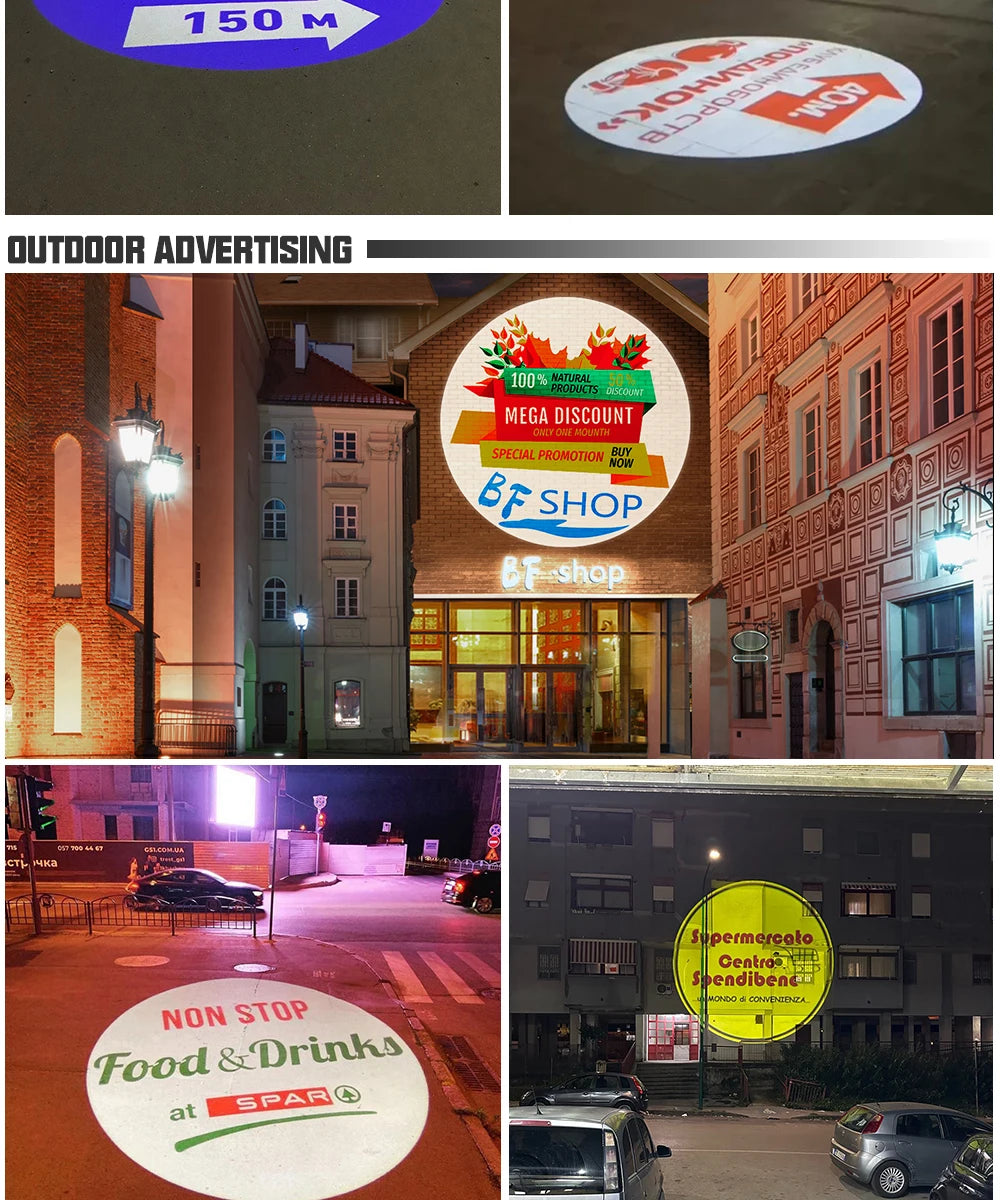 Customed Gobo Projector 120W Advertising Light  Outdoor Hotel Waterproof IP67 Image Rotation Led Logo Do Shop Entrance Floor