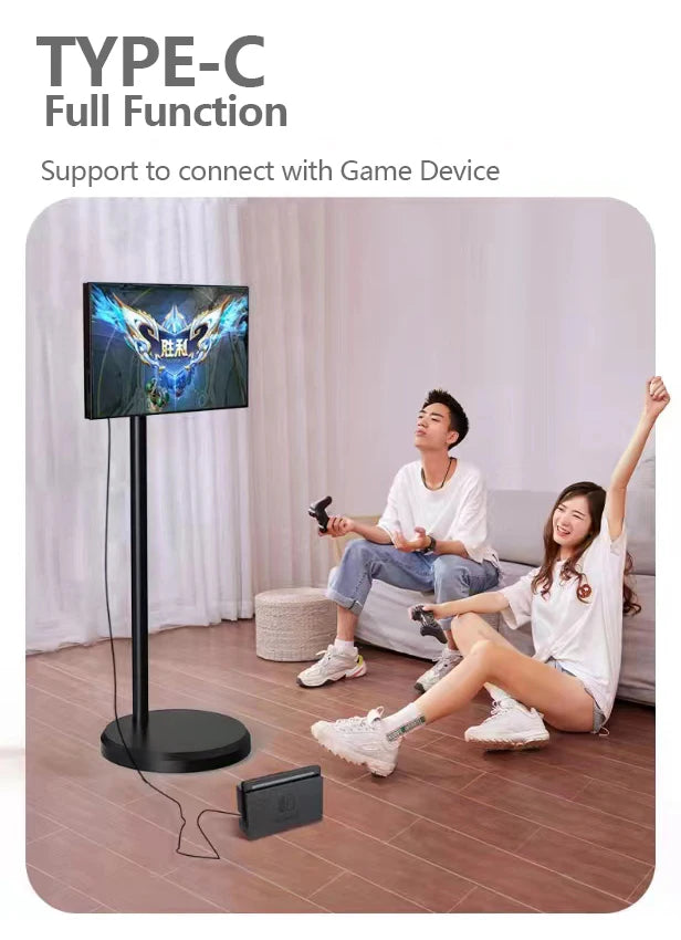 Home Appliances Tv Smart TV 21.5  Portable Mobile Touch Screen Android 12 OS Floor Stand Display Battery for Home Learning