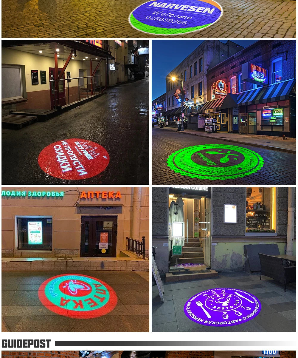 Moving Customed Gobo 35W Advertising Light Outdoor Waterproof IP67 Image Rotation Led Logo Projector Store Entrance Floor