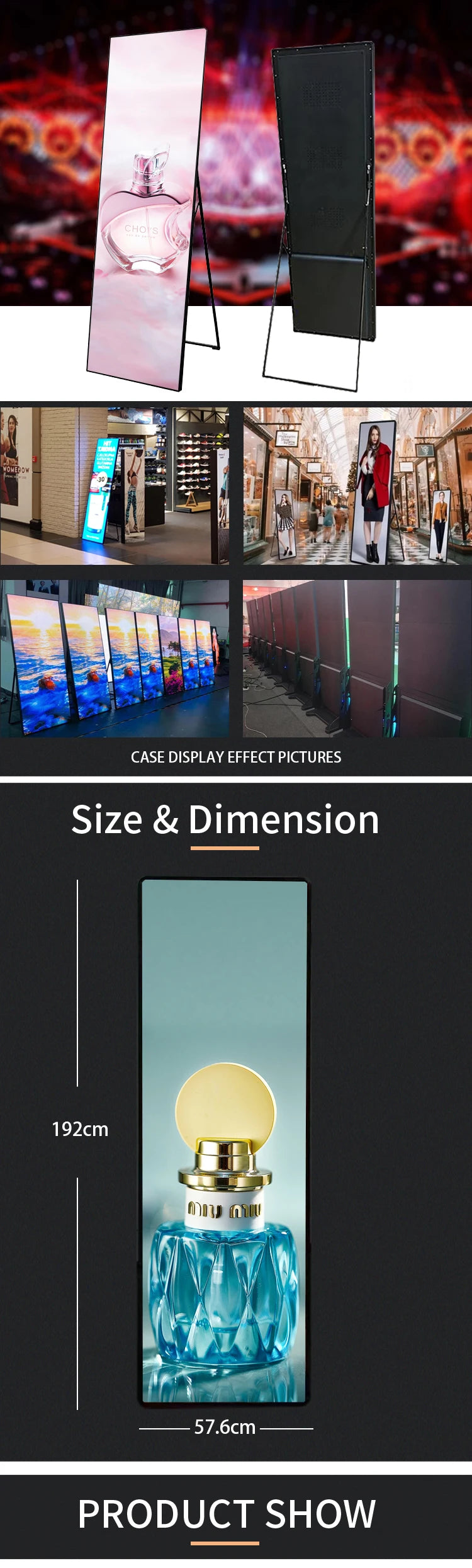 P3 576x1920mm hd outdoor xxxy video tv poster led display modules