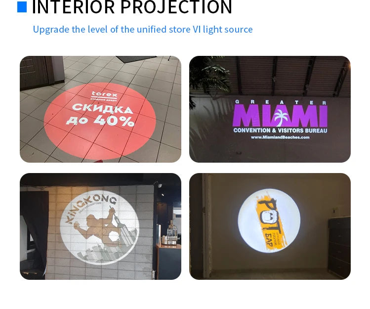 50W100W Outdoor Waterproof Gobo Projector Rotation Image Custom Hd Advertising Led Logo Projector Light