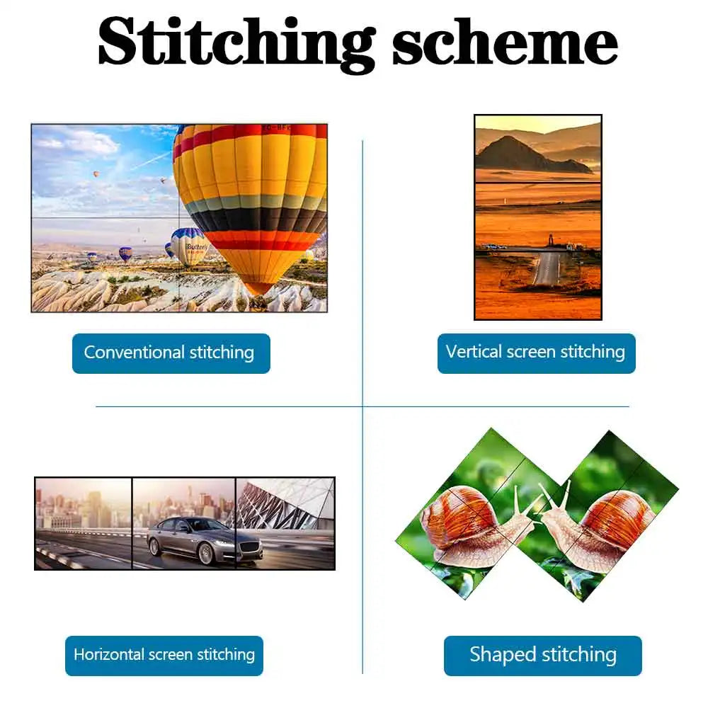 Seamless Lcd  Wall Ultra Narrow Bezel 2x2 3x3 Multi Splicing Screen Advertising Player Digital 4K Display for Displaying Video