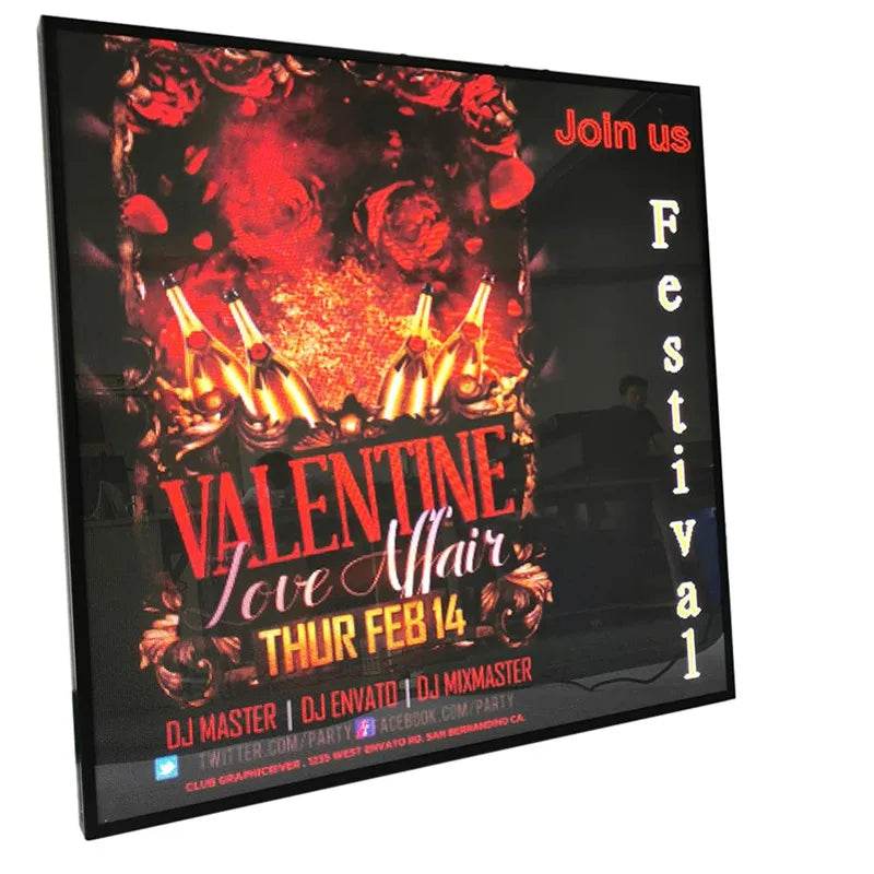 P2.5 39'' x 39'' Indoor High Definition LED Advertising Sign - Full Color LED Scrolling Sign WiFi Programmable Support Video