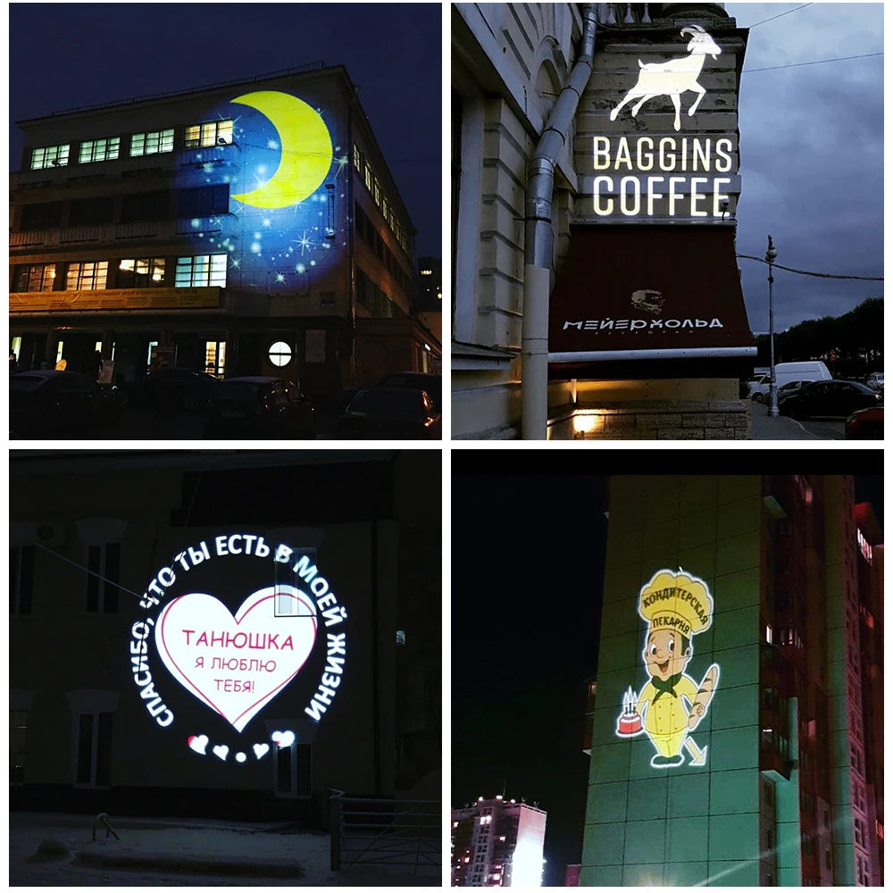 150W200W Led Ip65 Gobo Projector Light Outdoor Customized Logo Floor Projection Lamp Rotating CE Certification Source Factory