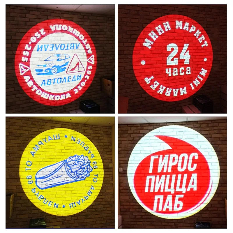 50W100W Outdoor Waterproof Gobo Projector Rotation Image Custom Hd Advertising Led Logo Projector Light