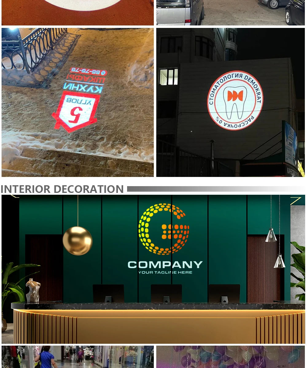 Moving Customed Gobo 35W Advertising Light Outdoor Waterproof IP67 Image Rotation Led Logo Projector Store Entrance Floor