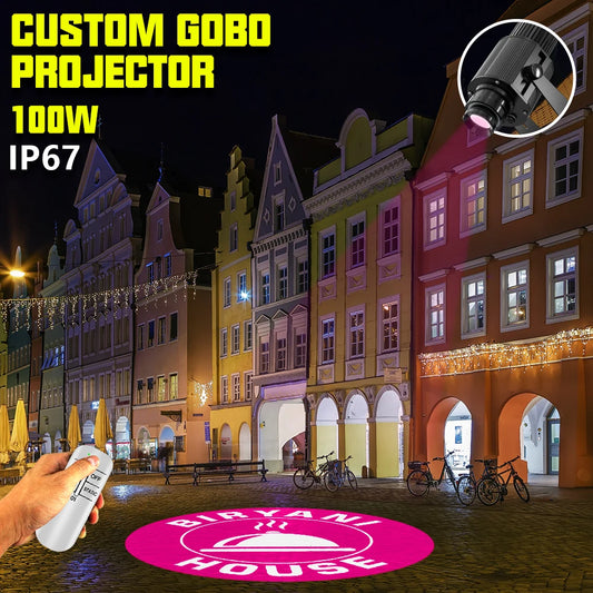Custom Gobo Projector 100W Advertising Light Outdoor Waterproof IP67 Image Rotational Led Logo Do Projector Shop Entrance Floor
