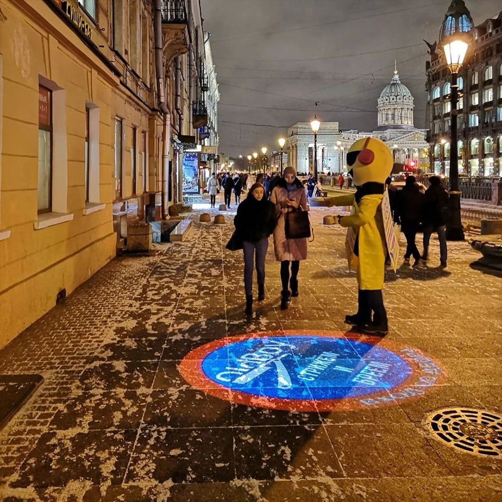 Custom Led Hd Indoor Door Head Projector Outdoor Waterproof Rotating Advertising Image Projection Lamp Gobo Logo Projector