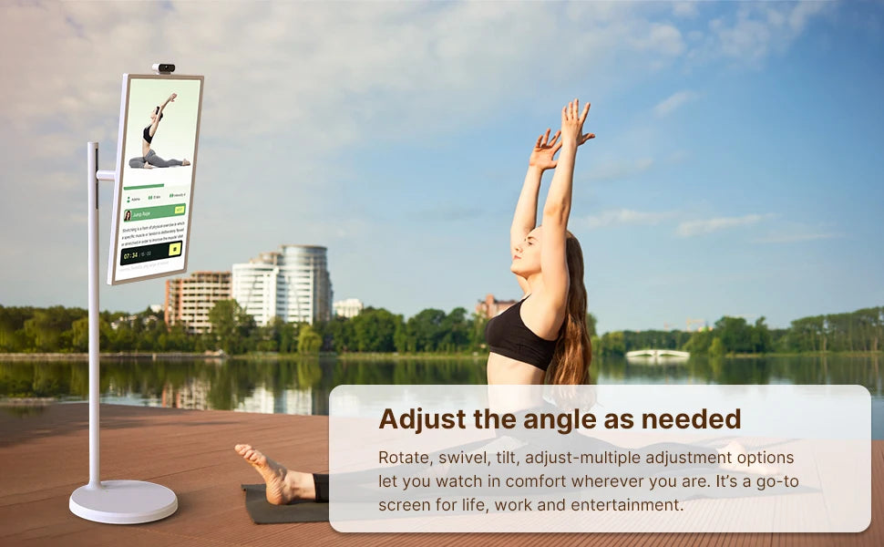 Mobile TV 32 inch Floor Standing Intelligent Touch Screen Android System/Home/8+128GB/AI Voice Remote Control Office use