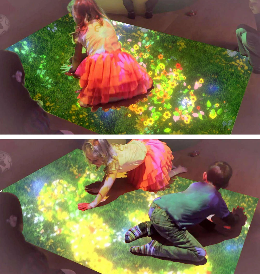 Magic Interactive Floor Projection Game System 28 Effect for Kids Amusement Center 3D Virtual Multiplayer 400Inches Touch Screen