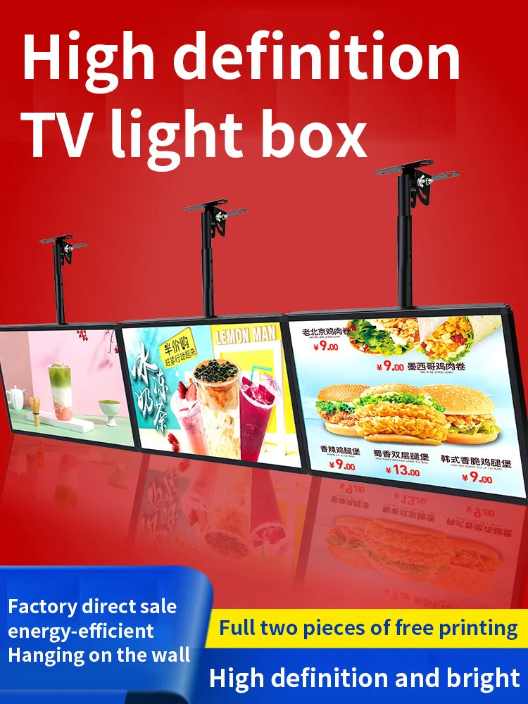 LED Slim Snap Frame Light Box Illuminated Poster Display LED Backlit Menu Board For Restaurant Cafe Shops Wall Mounted Billboard