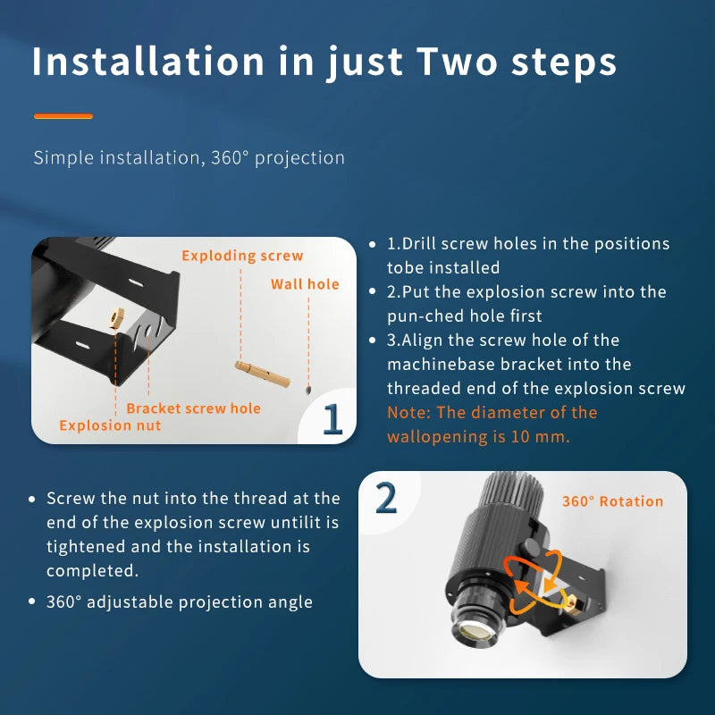 Outdoor Waterproof Laser Custom Logo Projection Indoor Door Floor Rotate Gobo Projector 50w Led Elevator Advertising Light