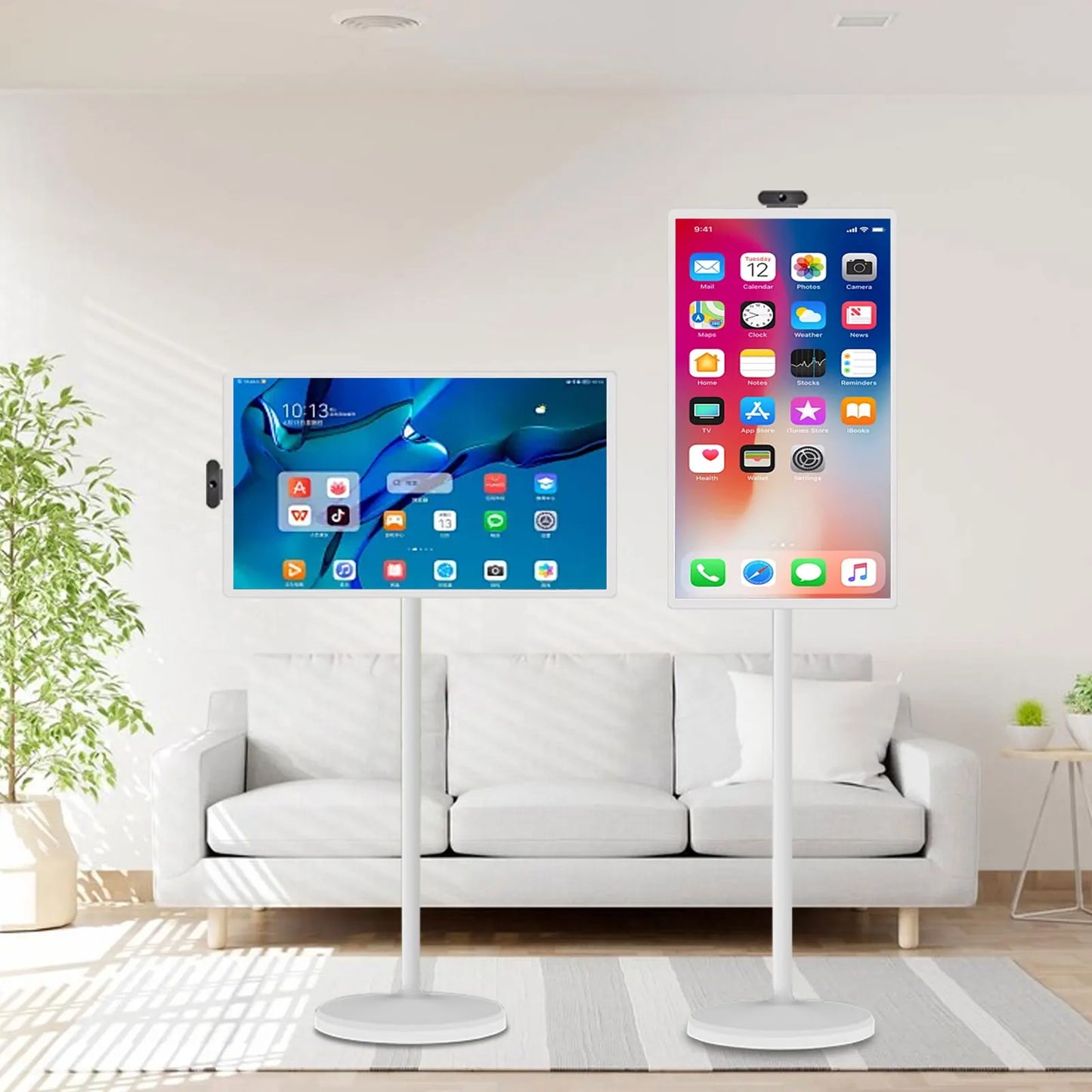 Amaboo New Arrival  Mobile Tv Portable Wifi Screen Projection Tv Usb Touchscreen Floor Standing Standby Me Tv