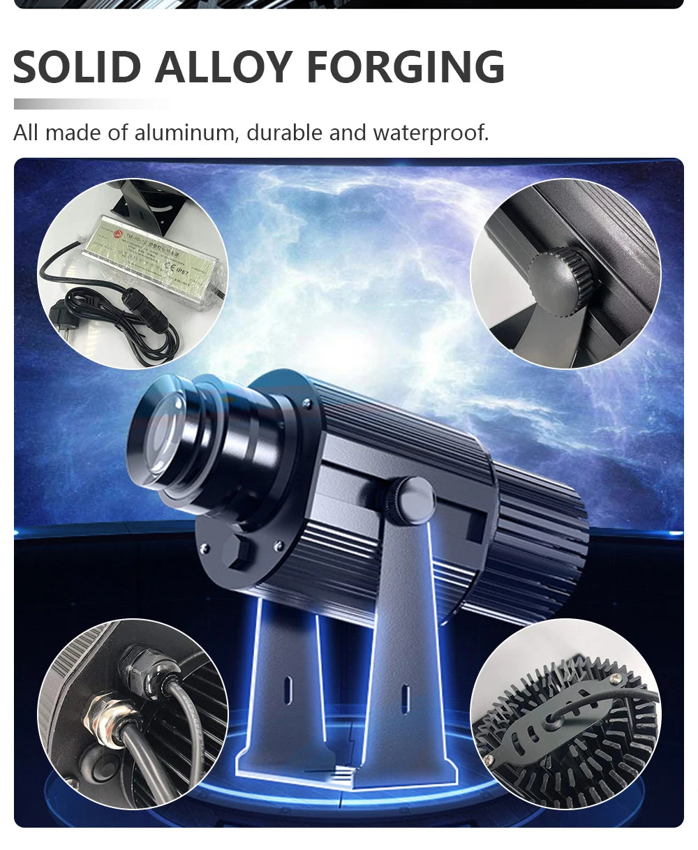 Custom Led HD Color Chang Indoor And Outdoor ip67 Waterproof Rotating Advertising Image Projection Lamp Gobo Logo Projector